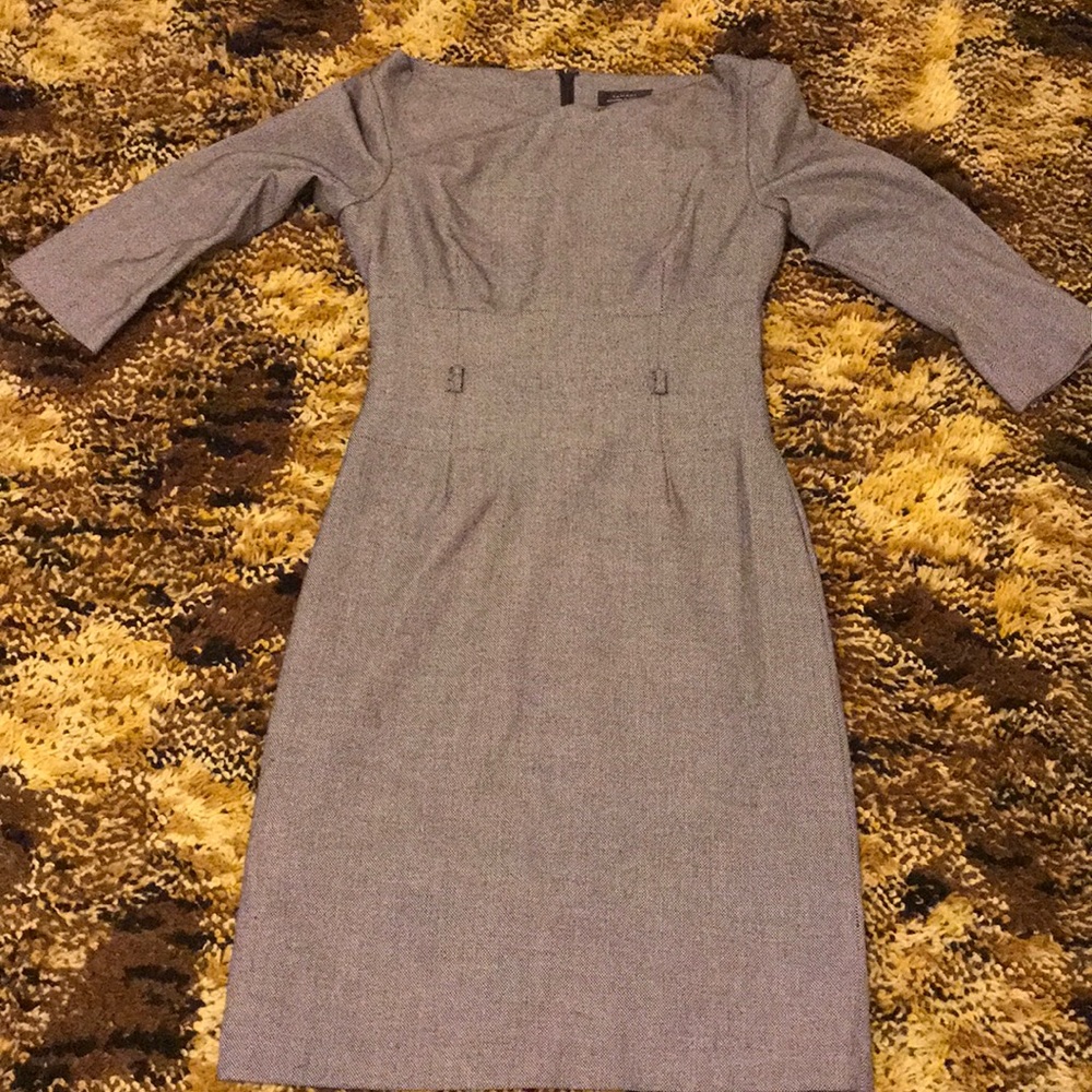 Grey Tahari Dotted Off Shoulder Dress